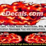 FLM921 Red Realistic Flame Graphic Decal