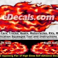  FLM921 Red Realistic Flame Graphic Decal