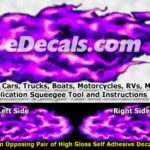 FLM922 Purple Realistic Flame Graphic Decal