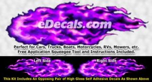 FLM922 Purple Realistic Flame Graphic Decal