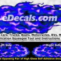  FLM923 Blue Realistic Flame Graphic Decal