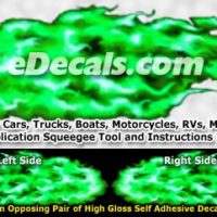  FLM924 Green Realistic Flame Graphic Decal