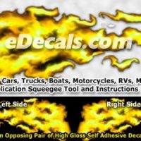  FLM925 Yellow Realistic Flame Graphic Decal
