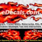FLM926 Red Realistic Flame Graphic Decal