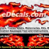  FLM926 Red Realistic Flame Graphic Decal