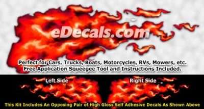 FLM926 Red Realistic Flame Graphic Decal