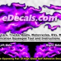  FLM927 Purple Realistic Flame Graphic Decal
