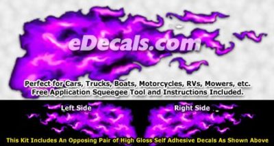 FLM927 Purple Realistic Flame Graphic Decal