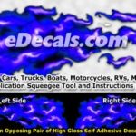 FLM928 Blue Realistic Flame Graphic Decal