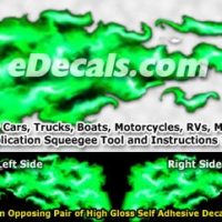  FLM929 Green Realistic Flame Graphic Decal