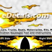  FLM930 Yellow Realistic Flame Graphic Decal