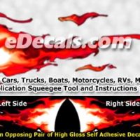  FLM931 Red Realistic Flame Graphic Decal