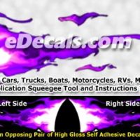 FLM932 Purple Realistic Flame Graphic Decal