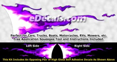 FLM932 Purple Realistic Flame Graphic Decal