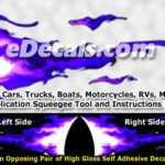 FLM933 Blue Realistic Flame Graphic Decal