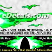  FLM934 Green Realistic Flame Graphic Decal