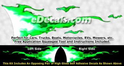 FLM934 Green Realistic Flame Graphic Decal