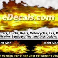  FLM935 Yellow Realistic Flame Graphic Decal