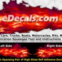  FLM936 Red Realistic Flame Graphic Decal