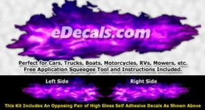 FLM937 Purple Realistic Flame Graphic Decal