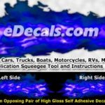 FLM938 Blue Realistic Flame Graphic Decal