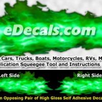  FLM939 Green Realistic Flame Graphic Decal