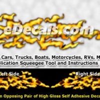  FLM940 Yellow Realistic Flame Graphic Decal