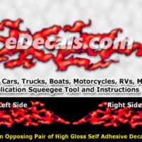  FLM941 Red Realistic Flame Graphic Decal