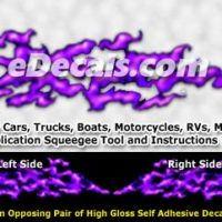  FLM942 Purple Realistic Flame Graphic Decal