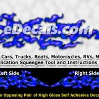  FLM943 Blue Realistic Flame Graphic Decal