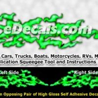  FLM944 Green Realistic Flame Graphic Decal