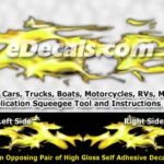FLM945 Yellow Realistic Flame Graphic Decal