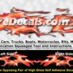 FLM946 Red Realistic Flame Graphic Decal