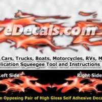  FLM946 Red Realistic Flame Graphic Decal