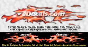 FLM946 Red Realistic Flame Graphic Decal