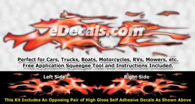 FLM946 Red Realistic Flame Graphic Decal