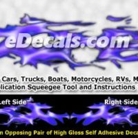  FLM948 Blue Realistic Flame Graphic Decal