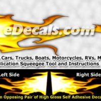  FLM950 Yellow Realistic Flame Graphic Decal