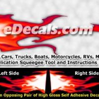  FLM951 Red Realistic Flame Graphic Decal