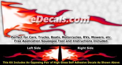 FLM951 Red Realistic Flame Graphic Decal