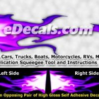  FLM952 Purple Realistic Flame Graphic Decal