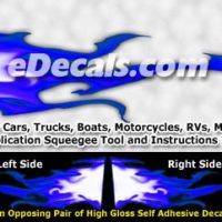  FLM953 Blue Realistic Flame Graphic Decal