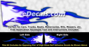 FLM953 Blue Realistic Flame Graphic Decal
