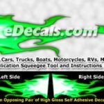 FLM954 Green Realistic Flame Graphic Decal