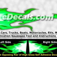  FLM954 Green Realistic Flame Graphic Decal