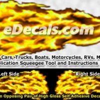  FLM955 Yellow Realistic Flame Graphic Decal