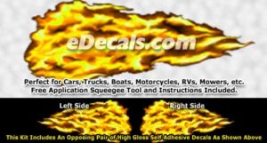 FLM955 Yellow Realistic Flame Graphic Decal