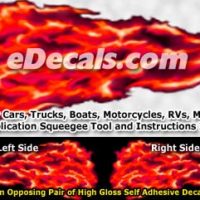 FLM956 Red Realistic Flame Graphic Decal