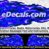  FLM958 Blue Realistic Flame Graphic Decal