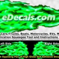  FLM959 Green Realistic Flame Graphic Decal